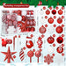 Adornos Navideños Colgantes Arbol Navidad Rojo Blanco 130 Un 1