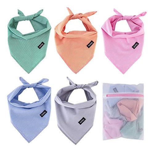 Gofshy Dog Bandanas - 5pcs Regalo De Cumpleaños Lavable Cach 0