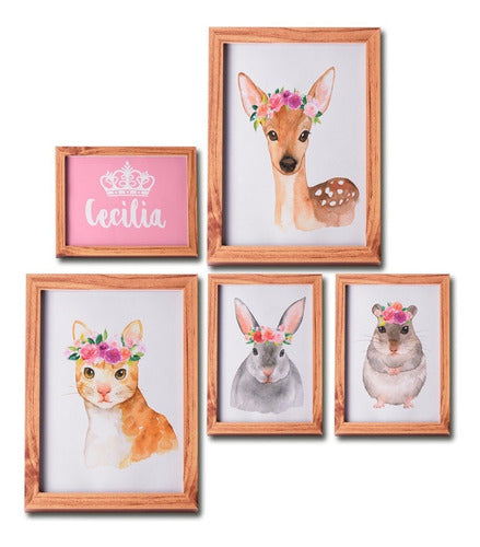 Set of 5 Children's Animal and/or Combinable Figure Frames 1