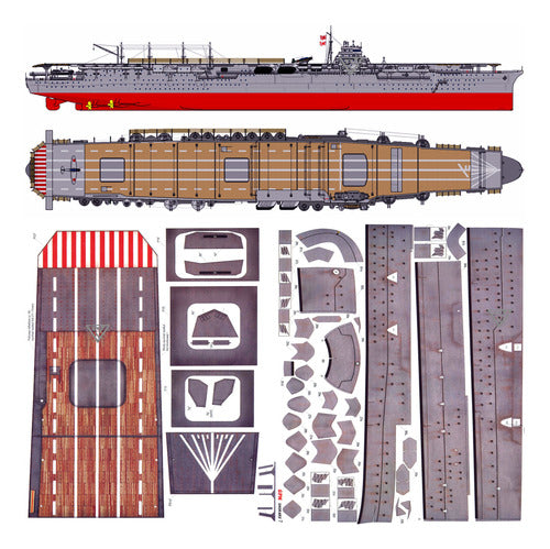 MODELO PARA DESCARGAR E IMPRIMIR Portaaviones Ijn Shokaku 1-200 Papercraft (envio X Email) 0