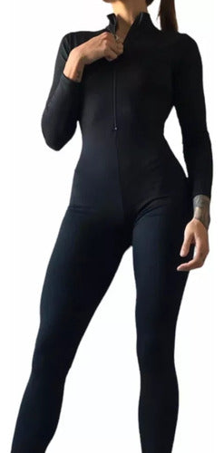 Black Long-Sleeve Catsuit by Lucra Premium 1