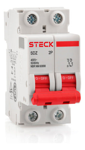 Steck Thermal Magnetic Circuit Breaker 2x2A SDD6 3kA Curve C 0