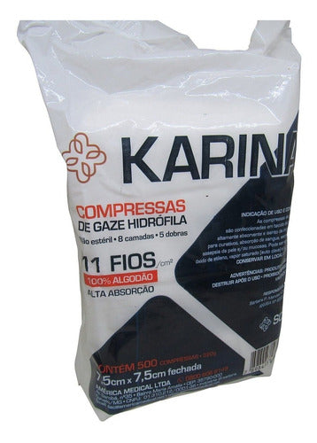 Compressas De Gazes 11 Fios Karina 500un 0