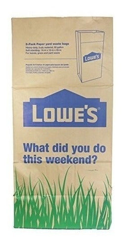 Lowes 30 Gallon Heavy Duty Brown Lawn and Leaf Paper Yard Bags 2