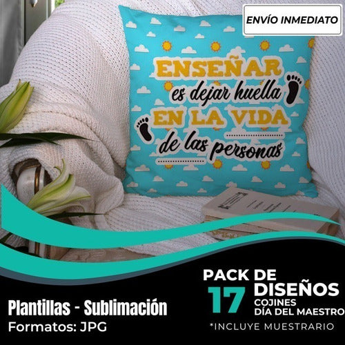 Diseños Plantillas Cojines Almohadones Día Del Maestro M18 1