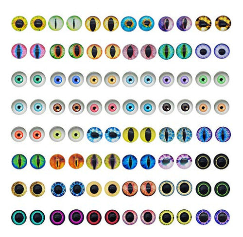 Round Glass Gem Eyes for Jewelry Making - 90 Pairs 18mm 0
