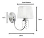 Gioluce Vintage Fabric Shade Chrome Wall Lamp 3