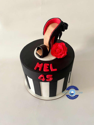 PamCake Torta Artesanal Chanel Zapato Rosa Roja 4