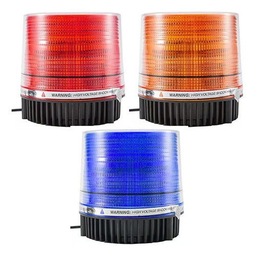 Max Tuning Magnetic Base Strobe Light 12V 48 LED Flashing Orange 1