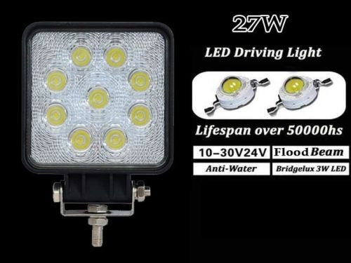 27W Offroad Work Light - 8pcs Set for Cars, SUVs, and Trucks 2