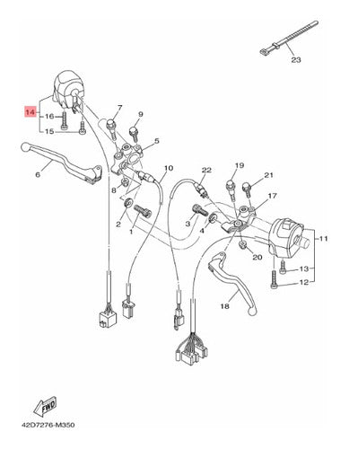 Comando Arranque Derecho Yamaha Ybr 125 Original - Panella 1