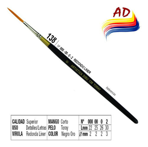 Professional Synthetic Liner Brush N*000(138) by Artdibu 1