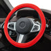 Steering Wheel Cover + 2-Button Red Silicone Key Fob Cover for Peugeot 3
