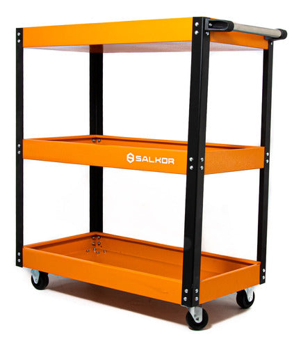 Salkor Tool Trolley with 3 Shelves and Wheels 3