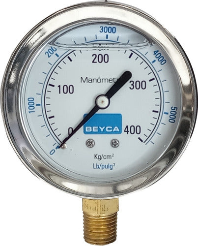 Beyca Manometer with Glycerin 400 Kg/cm² 2 Bars MM2-44 400 0