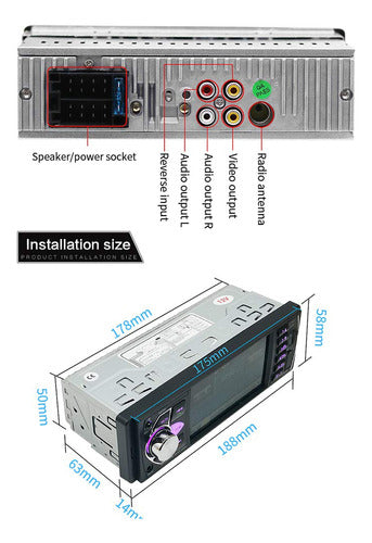 Camecho Car Stereo Single DIN 4.1 Inches 1