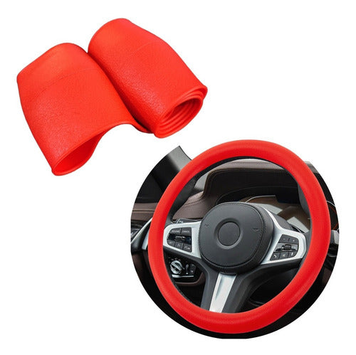 Steering Wheel Cover + Silicone Key Case - VW Voyage - Red 1