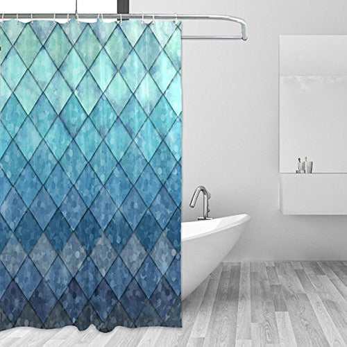 Alaza Royal Blue Mermaid Shower Curtain 0