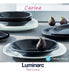 Luminarc Carine Black Flat Plate 27cm Tempered Glass Set of 6 2