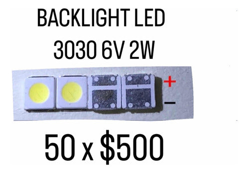 Led Backlight Reparacion Retroiluminacion 3030 6v 2w X50 1