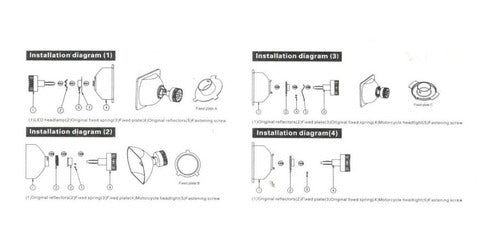 HID XENON Wave Kit Cree LED For Motorcycle And Car - 4 Sides High & Low Beam White 5