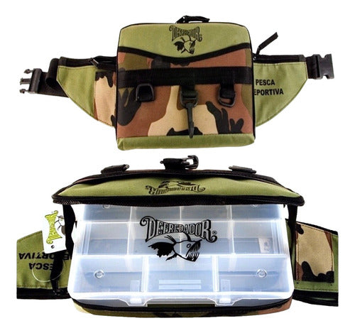 Depredador Camouflage Waist Pack Ideal for Wade Fishing + Organizer Box 0