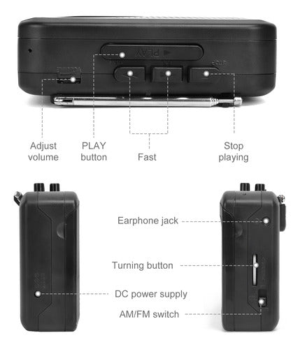 Radio Set Player, Fone De Ouvido Portátil, Conector Pessoal 5