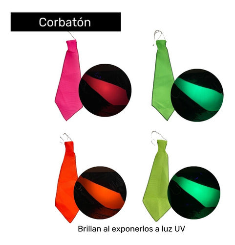 Corbatón Jersey Flúo X 5 Corbata Cotillon Carioca 1