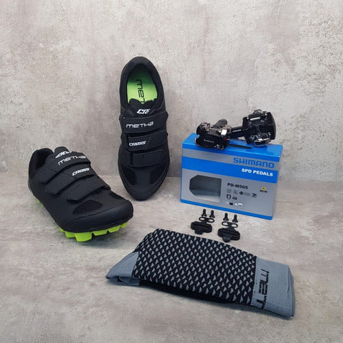 Metha Zapatilla Ciclismo Mtb Cross + Shimano Pedals + Gift 0