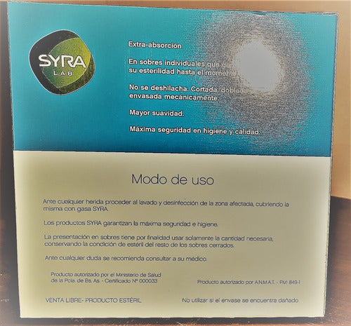 Syra Pack 5 Sterile Gauze Boxes 10x10cm - 10 Envelopes of 16 Pieces Each 1