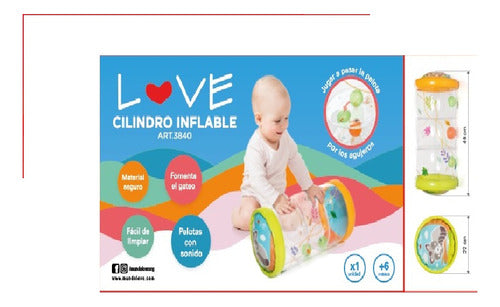 Love Inflatable Cylinder Game with Balls for Babies 7