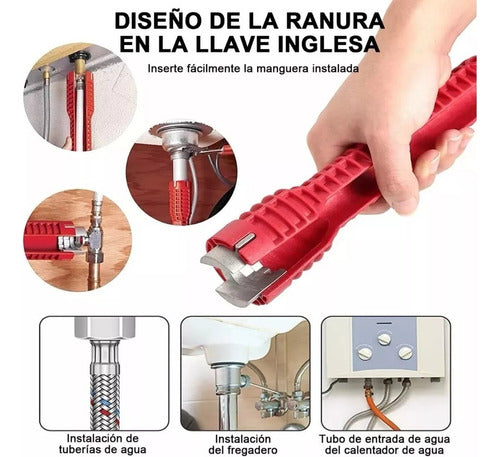 Mania-Electronic 8 In 1 Plumbing Wrench With Level For Bathroom And Kitchen 5