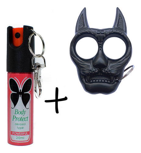 Tiendaelglobo Personal Defense Kit: Cat Paw Keychain + Pepper Spray 0