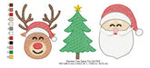 Embroidery Machine Christmas Santa Claus Reindeer Trio 3230 Design 4