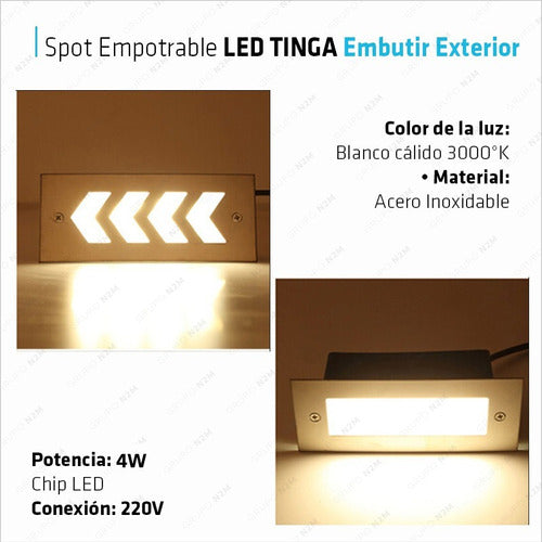 Embedded LED Recessed Spot Tinga for Exterior Staircase Wall 2