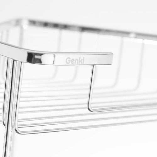 Genki Stainless Steel Double Shelf Grid Resistant Soap Dish Shelf 3