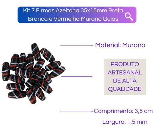 Kit 7 Firmas Azeitona 35x15mm Murano Guias - Escolha A Cor 1