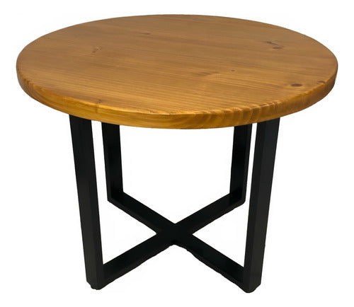 MUEBLERIAINDUSTRIALUY Round Dining Table in Wood and Iron 0