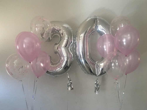 Fonballon Silver Metalized Number 8 Balloon 40cm for Air or Helium 1