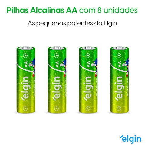 08 Pilhas Aa Pequena Alcalina Longa Duração Elgin 1 Cartela 2