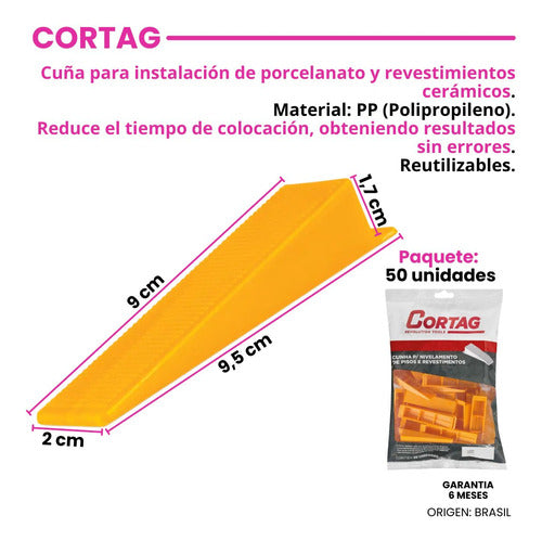 Cortag Porcelain Tile Leveling Wedge - Pack of 50 Units 1