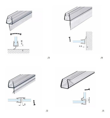 Burlete Para Vidrio Cierre A Piso 90° Hafele N3 8/10mm 1