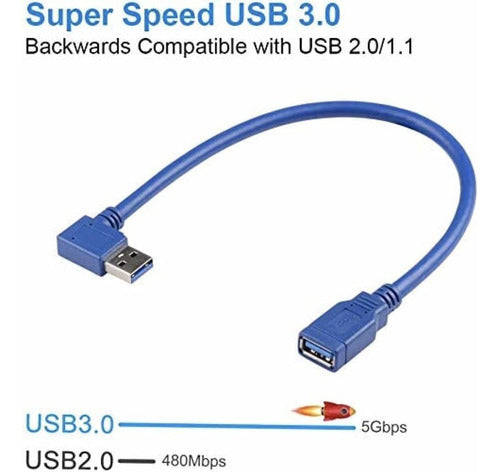 Bonzon USB 3.0 Extension Cable, 1 Foot, Pack of 2 Units 1