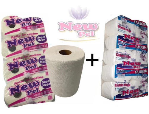 New Pel Pack Toilet Paper 2 in 1 + Kitchen Roll Bag Double Sheet 1