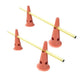 Set of 4 Rigid 30cm Slotted Cones + 2 Smooth Jump Bars for Soccer Training C 0