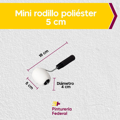 Matezz Pack Mini Rodillo Poliéster 5 Cm X 6 Unidades 2