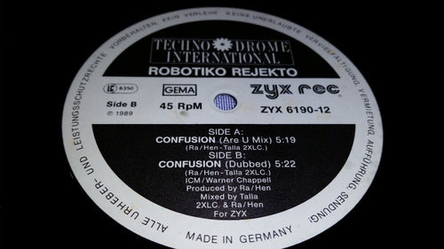 Robotiko Rejekto Confusion Vinilo Maxi Germany 1989 Clasico 1