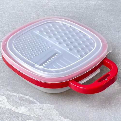 Generic Red Grater with Container L 20cm X W 20cm X H 6cm 0