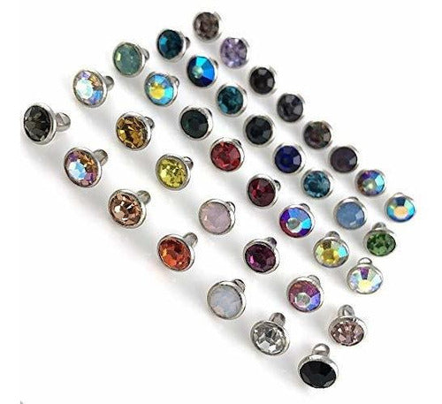 YORANYO 100 Mixed Color 6mm Crystal Rivet Sets 5