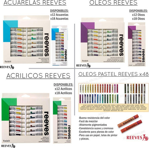 Reeves 18 Metal Tubes of Watercolors - Artistic Paints 3